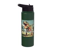Divertido dinosaurio vintage I was Born in the 1900s Graphic Stainless Steel Insulated Water Bottle