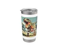 Divertido dinosaurio vintage I was Born in the 1900s Graphic Vaso térmico de acero inoxidable de doble pared