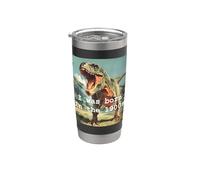 Divertido dinosaurio vintage I was Born in the 1900s Graphic Vaso térmico de acero inoxidable de doble pared