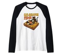 Divertido Disco de Vinilo para Tocadiscos con diseño de Gato DJ Camiseta Manga Raglan