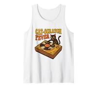 Divertido Disco de Vinilo para Tocadiscos con diseño de Gato DJ Camiseta sin Mangas