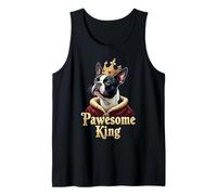 Divertido diseño artístico para Bostie con Forma de Perro Boston Terrier King Camiseta sin Mangas