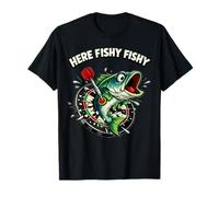 Divertido diseño Big Fish para Jugadores de Dardos | Peces & Bullseye Camiseta