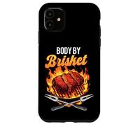 Divertido diseño cómico de Body by Brisket para amantes de las barbacoas Carcasa para iPhone 11