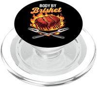 Divertido diseño cómico de Body by Brisket para amantes de las barbacoas PopSockets PopGrip para MagSafe