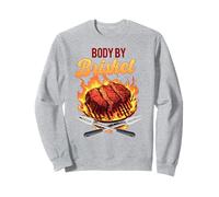 Divertido diseño cómico de Body by Brisket para amantes de las barbacoas Sudadera