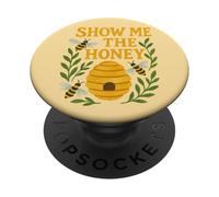 Divertido diseño de Abeja de Show Me The Honey Beekeeper PopSockets PopGrip Adhesivo