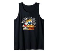 Divertido diseño de Bolos de ajedrez peón vs Rey Pin Camiseta sin Mangas