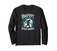 Divertido diseño de bosque críptido de Bigfoot Is My Spirit Animal Manga Larga