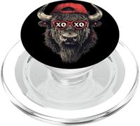 Divertido diseño de búfalo con Gafas de Sol PopSockets PopGrip para MagSafe
