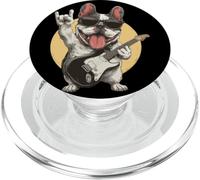 Divertido diseño de Bulldog francés Rock música Guitarrista PopSockets PopGrip para MagSafe