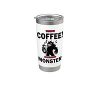 Divertido diseño de café: sin café soy un monstruo Vaso térmico de acero inoxidable de doble pared