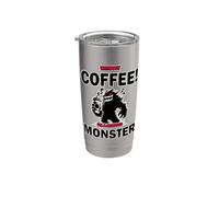 Divertido diseño de café: sin café soy un monstruo Vaso térmico de acero inoxidable de doble pared