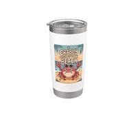 Divertido diseño de cangrejo costero si Crabby vuelve a la playa cangrejo Vaso térmico de acero inoxidable de doble pared