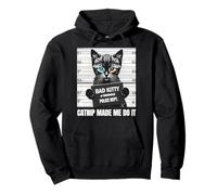 Divertido diseño de Catnip Made Me Do It con Forma de Foto policial con Forma de Gato Sudadera con Capucha