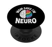 Divertido diseño de cerebro neurodiverso mamá dice que soy neuro PopSockets PopGrip Adhesivo