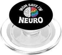 Divertido diseño de cerebro neurodiverso mamá dice que soy neuro PopSockets PopGrip para MagSafe