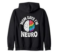 Divertido diseño de cerebro neurodiverso mamá dice que soy neuro Sudadera con Capucha