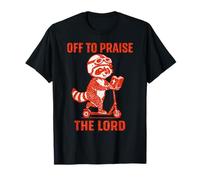 Divertido diseño de Christian Raccoon Faith de Off To Praise The Lord Camiseta
