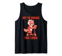 Divertido diseño de Christian Raccoon Faith de Off To Praise The Lord Camiseta sin Mangas