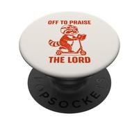 Divertido diseño de Christian Raccoon Faith de Off To Praise The Lord PopSockets PopGrip Adhesivo