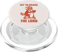 Divertido diseño de Christian Raccoon Faith de Off To Praise The Lord PopSockets PopGrip para MagSafe
