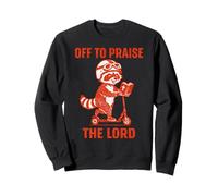 Divertido diseño de Christian Raccoon Faith de Off To Praise The Lord Sudadera