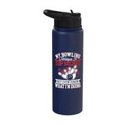 Divertido diseño de cita de bolos para hombres y mujeres diciendo bolos Stainless Steel Insulated Water Bottle