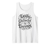 Divertido diseño de Citas sarcásticas fácilmente distraído por Todo Camiseta sin Mangas