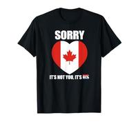 Divertido diseño de corazón de hoja de arce con texto en inglés "Sorry Apology" Camiseta