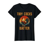 Divertido diseño de Despedida de Soltero con pequeñas pollas importan Camiseta gráfica económica, Mujer, Negro, XS