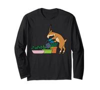 Divertido diseño de Dibujos Animados de jardinería Urbana de Cabra Manga Larga