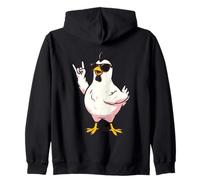 Divertido diseño de Dibujos Animados de Pollo Rock and Roll Cool Bird Sudadera con Capucha
