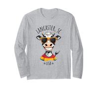 Divertido diseño de dibujos animados de vaca de Lancaster SC USA Manga Larga