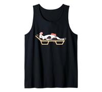 Divertido diseño de Dibujos Animados de Vaca para Tomar el Sol Lindo Animal Relajante Camiseta sin Mangas