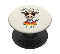 Divertido diseño de Dibujos Animados de Vacas de Horse Cave KY USA PopSockets PopGrip Adhesivo