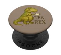 Divertido diseño de dinosaurio Tea Rex - Lindo juego de palabras para amantes del té T-Rex PopSockets PopGrip Adhesivo
