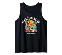 Divertido diseño de Esqueleto bajo el Sol abrasador de los Cayos de Florida Camiseta sin Mangas