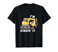 Divertido diseño de Excavadora con Texto en inglés I Am Only A Kid But Diggin' It Camiseta