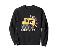 Divertido diseño de Excavadora con Texto en inglés I Am Only A Kid But Diggin' It Sudadera