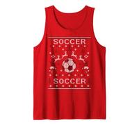 Divertido diseño de Fiesta de suéter Feo de Navidad para fanáticos del fútbol Camiseta sin Mangas