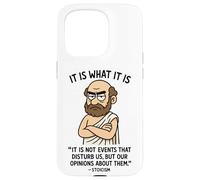 Divertido diseño de filosofía con Cita estoica, Regalo para Hombres, Mujeres y niños Carcasa para iPhone 15 Pro