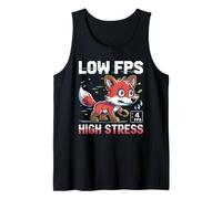 Divertido diseño de Fox Pixel de Juego de Alto estrés bajo FPS Camiseta sin Mangas