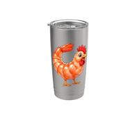Divertido diseño de fusión de camarones y pollo de dibujos animados Vaso térmico de acero inoxidable de doble pared
