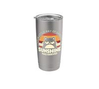 Divertido diseño de gato cita tu pequeño rayo de sol sarcástico Vaso térmico de acero inoxidable de doble pared