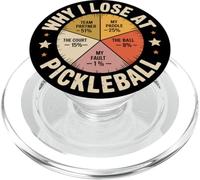Divertido diseño de gráfico de Why I Lose At Pickleball para Pickleballer PopSockets PopGrip para MagSafe