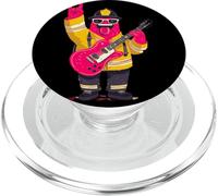 Divertido diseño de Guitarrista con Personaje Rosa de Bombero PopSockets PopGrip para MagSafe