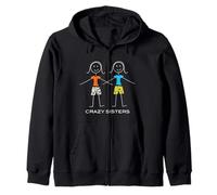 Divertido diseño de Hermanas locas, Dos Hermanas 2 Hermanas Sudadera con Capucha