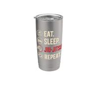 Divertido diseño de Jiu Jitsu brasileño BJJ Artes Marciales Vaso térmico de acero inoxidable de doble pared