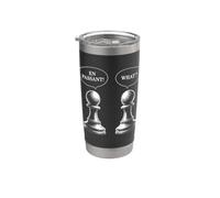 Divertido diseño de jugador de peón de ajedrez en pasante Vaso térmico de acero inoxidable de doble pared